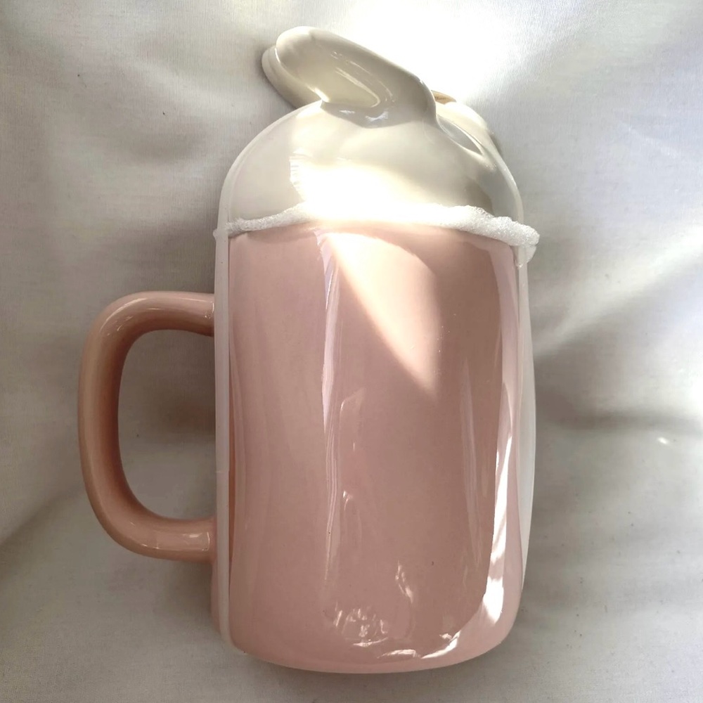 Rae Dunn Easter Mug With Lid BUNNY BUNS Pink Brand New - Picture 3 of 7